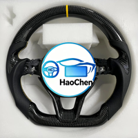 Volant en fibre de carbone pour mise à niveau de l'ancien au nouveau, avec logo brodé personnalisé et choix multiples de surpiqûres pour Honda Civic 9e génération FB FG