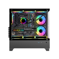 Boîtier Gamer Mid-Tower Haute Performance avec Panneau Latéral en Acier Aqua View, Prise en Charge M-ATX/Mini-ITX, USB3.0/Type-C pour Ordinateurs de Jeu
