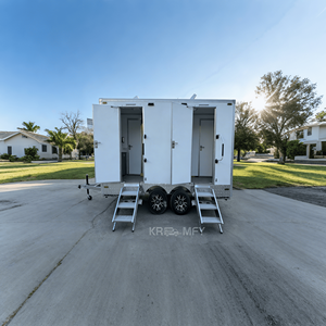 Convenient <b>Portable</b> <b>Toilet</b> Trailer with Double Doors and 2 Stalls Eco-Friendly Outdoor Bathroom for Apartment Use - Product Image 2