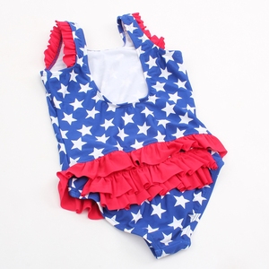 Fabbricazione all'ingrosso costume da bagno bambino personalizzato in Nylon Spandex per bambini <span class=keywords><strong>bandiera</strong></span> americana 1-5 anni per bambine vestito da nuoto estivo - Product Image 3