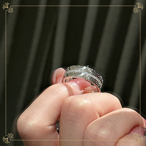 S925 argent Sterling Version coréenne glace pilée Flash anneau Simple basique Zircon anneau en gros bijoux en argent pour les fêtes - Product Image 6