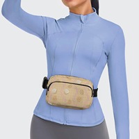 Sac banane unisexe à fermeture éclair réglable avec logo personnalisé Sac banane en nylon imperméable de grande capacité pour le sport hawaïen Beach Shell Print