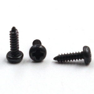 Vis autotaraudeuse à tête cylindrique Phillips à pointe acérée, filetage A, finition noire, en acier au carbone trempé laqué oxyde noir, 1.7-48x6 - Product Image 2