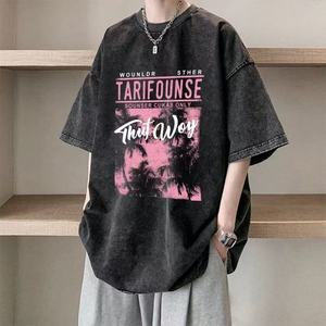 เสื้อยืดพิมพ์ลายกราฟิกวินเทจแบบลำลองสำหรับผู้ชาย ผ้าคอตตอนถัก 100%  พร้อมรูปหน้าแฟนสาวสำหรับแฟนหนุ่ม - Product Image 2