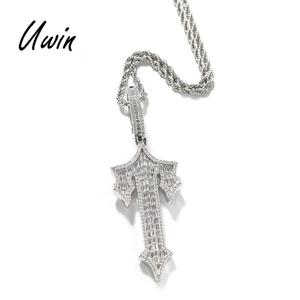Letter <strong>T</strong> Pendent <strong>Necklace</strong> Baguette Zircon Iced Clear Stone <strong>Initial</strong> <strong>T</strong> Pendent Hip Hop Jewelry Letter <strong>Necklace</strong> - Product Image 1