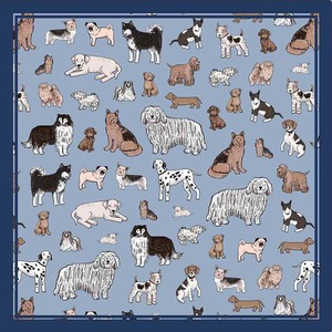 70x70cm Cute Multi-Breed Dog Digital Print Polyester Satin <b>Square</b> <b>Scarf</b> Adorable Puppy Pattern Neck <b>Scarves</b> for Women - Product Image 1