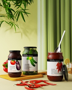 16 oz 32 oz <span class=keywords><strong>500</strong></span> <span class=keywords><strong>ml</strong></span> 1000ml chiaro bocca larga salsa di peperoncino sottaceti vaso di <span class=keywords><strong>vetro</strong></span> rotondo con coperchio in metallo nero - Product Image 6