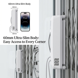 <span class=keywords><strong>Robot</strong></span> électrique de nettoyage de vitres haute sécurité avec protection contre la coupure de courant (30 min), corde de sécurité de 4 m (1393N) et cordon de 5,2 m pour l'entretien des vitres de bâtiments en hauteur à usage domestique - Product Image 2