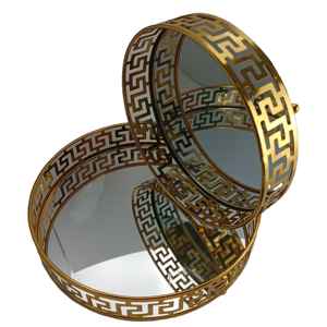 طقم صينية تقديم دائرية إسلامية من الحديد 651070، 2 طبق، زينة عيد مبارك ورمضان، مستلزمات الحفلات من بارتي ميكر - Product Image 5