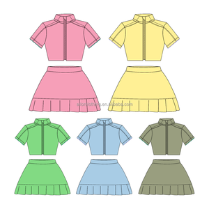 Nouvel ensemble de yoga pour filles 2026, couleur unie Chunse, vêtements de sport pour enfants, logo personnalisé, faible MOQ, couleur et taille personnalisables - Product Image 4