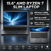 Ordinateurs portables NUC R215 15,6 pouces IPS FHD Ryzen 7 6800H DDR5 64 Go M.2 4 To Radeon 680M Windows 11 OEM 4 emplacements WiFi Professionnel