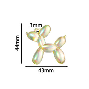 Acrylic <b>Balloon</b> Dog Pendant <b>Small</b> DIY Jewelry Accessory Phone Chain Keychain Decoration Colorful UV Coated - Product Image 2