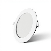 Downlight LED T2 ultra-mince à encastrer 12W 6 pouces (75mm) de découpe IP20 étanche Température de couleur 3000K-6000K
