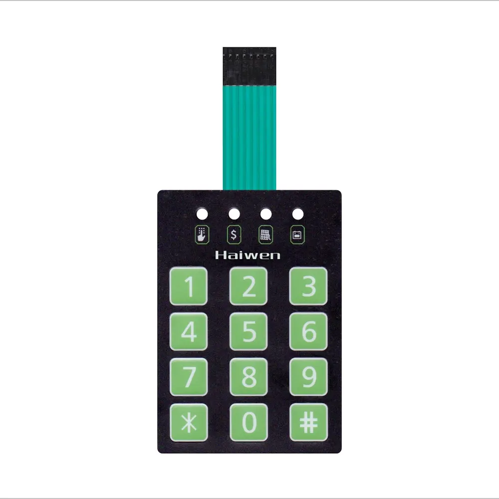Personalizado impermeable 12 clave matriz interruptor de membrana teclado 4x3