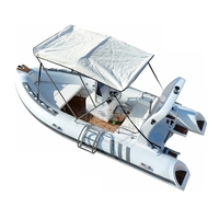 Bateau à rames de sport 16ft RIB480 coque en fibre de verre Hypalon/PVC bateau gonflable rigide
