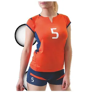 Design Women's Breathable Quick Dry Sport Volleyball Uniforms Kits Design Team Logo And Number