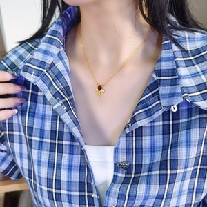 สร้อยคอเงินแท้ 925 วินเทจ ลายดอกไอริส ประดับพลอยแอมเมทิสต์ทรงลูกแพร์ขนาด 6*8 มม. ของขวัญสำหรับเพื่อนเจ้าสาว - Product Image 5