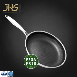 Các nhà sản xuất bán buôn PFOA miễn phí lớp phủ thép không gỉ tổ ong không dính Frying Pan cho nấu ăn