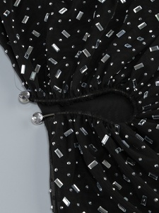 Abito <span class=keywords><strong>da</strong></span> <span class=keywords><strong>sera</strong></span> elegante, elegante e di lusso, con strass, Maxi abito a tubo dritto, aderente e aderente. - Product Image 4