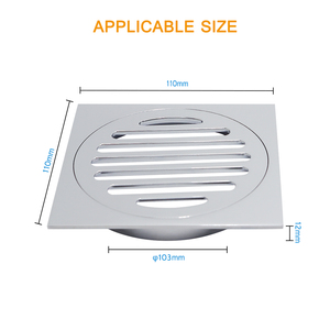 GUIDA 726134 quadrato in ottone 99.8*99.8mm di uscita 103.1mm cromatura Anti odore di scarico del pavimento del balcone - Product Image 4