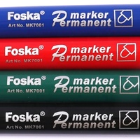 Marqueurs permanents Foska imperméables à séchage rapide, pointe moyenne, anti-eau, noirs, pour tissus avec pointe en fibre