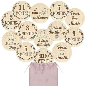 Juego <span class=keywords><strong>de</strong></span> 13 tarjetas personalizadas para fotos <span class=keywords><strong>de</strong></span> bebés <span class=keywords><strong>de</strong></span> primer año, juego <span class=keywords><strong>de</strong></span> tarjetas <span class=keywords><strong>de</strong></span> hitos mensuales talladas con láser <span class=keywords><strong>de</strong></span> <span class=keywords><strong>madera</strong></span> para fotografía <span class=keywords><strong>de</strong></span> recién nacidos, - Product Image 3
