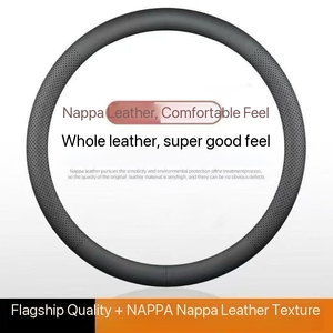 Housse de volant en cuir <span class=keywords><strong>Appa</strong></span> pour voiture, ultra fine, antidérapante, universelle pour volants ronds et en forme de D, accessoire de modification automobile durable - Product Image 5