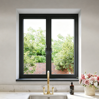 Fenêtre à battant horizontale moderne en alliage d'aluminium pour villa, école, hôtel, chambre à coucher, avec verre trempé, résistante aux ouragans et insonorisée, pour le marché américain
