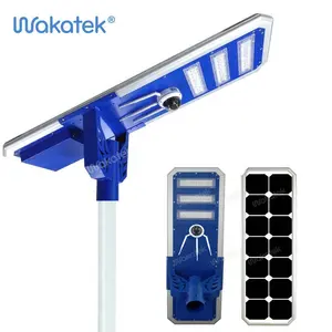 WAKATEK-cámara Solar Wifi 2022 todo en uno, farola Solar de 60W, LED monocristalina, Panel Solar de carretera, 30W, alta eficiencia, 180 85