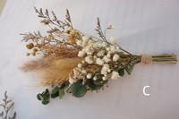 Boho Set Mini buket bunga kering alami bunga kering yang diawetkan untuk dekorasi meja kotak huruf hadiah pernikahan