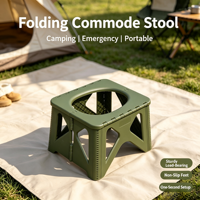 Toilette portable d'extérieur 2-en-1, facile à nettoyer, tabouret pliable, camping en voiture, toilette portable pour voiture