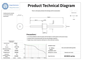 קבל מעביר תדרים נמוכים 4033, 1000pF, 200VDC, 10A, להתקנה על פאנל, מסנן EMI - Product Image 3