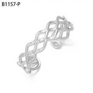 Amy Amy Geometric <b>Cuff</b> <b>Bracelet</b> <b>Silver</b> Plated Women's Fashion Jewelry Gift - Product Image 1