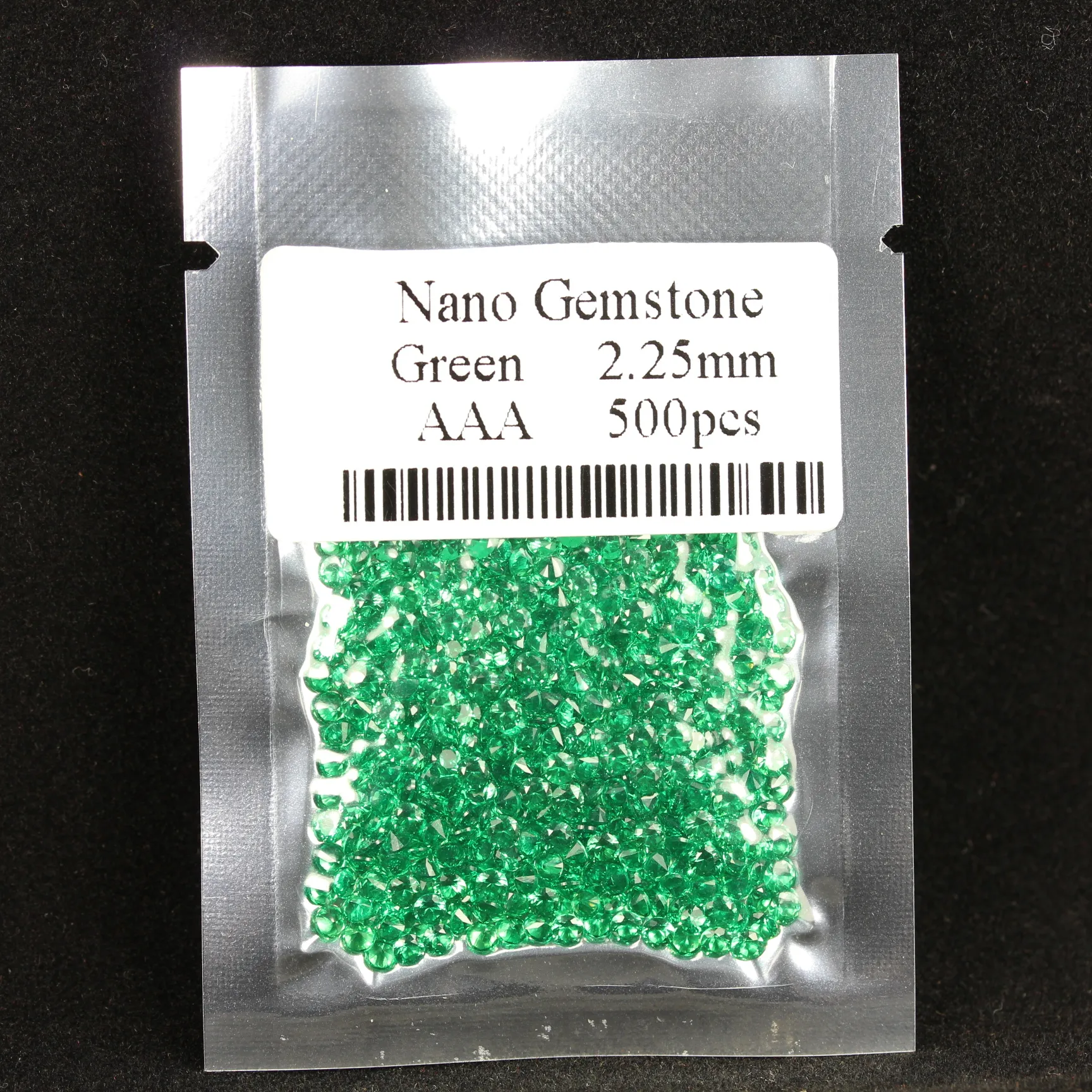 Gemas redondas 2.25mm, pedras preciosas verde <span class=keywords><strong>esmeralda</strong></span>, sintéticas, de nano para anel de joias