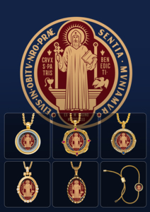 Pulsera al por mayor con medalla de San Benito, amuleto de protección contra el mal de ojo, Pulsera San Benito Mayoreo - Product Image 4