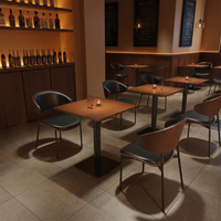 Ensembles table-chaise de style industriel en PVC personnalisables pour restaurants commerciaux, bars et restaurants occidentaux