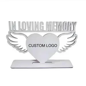 Personalized Sublimation Mdf Wood, Angel Wing Memory Photo Frame/