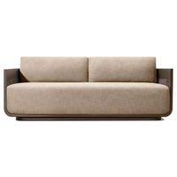 Ensemble de canapés d'extérieur modernes et confortables en aluminium avec cordage, coussins imperméables, résistant aux UV, pour jardin, cour, villa, hôtel