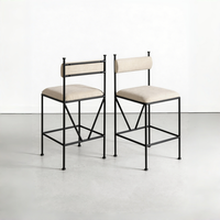Tabouret de bar haut de gamme en métal et cuir PU, durable et luxueux, pour usage commercial et domestique, idéal pour bar à domicile ou villa.