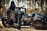 Kit de carénage en cuir noir fait main avec franges pour moto, ensemble pare-brise et sacoches personnalisés pour motos Indian Harley Cruiser