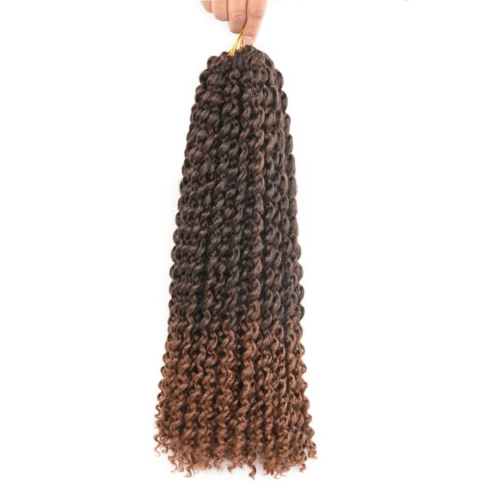18 pouces 22 Brins Résistant À La Chaleur Fiber Pré Bouclée Synthétique Vague D'eau Tresse Crochet Cheveux