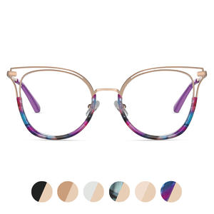 Monture de lunettes ovale en métal TR90 87320, protection anti-lumière bleue, unisexe, fabriquée à Taizhou - Product Image 3