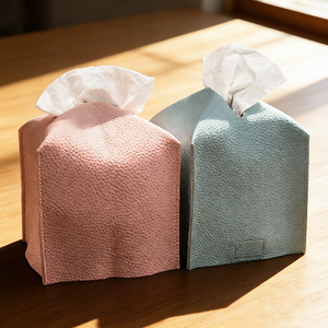 Высококачественный чехол для коробки с салфетками из искусственной кожи с текстурой под гальку, с мягким гибким дизайном, прочный держатель для салфеток для повседневного домашнего использования - Product Image 5