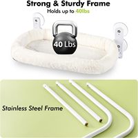 Lit en molleton de vente chaude avec hamac de fenêtre de chat pliable et solide en acier inoxydable pour mur avec 4 ventouses solides