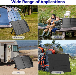 แผงโซลาร์เซลล์แบบพับได้ 100W โมโนคริสตัลไลน์ซิลิคอน พกพาสะดวก ประสิทธิภาพสูง 23.5% กันน้ำระดับ IP65 ได้รับการรับรองมาตรฐาน CE สำหรับการชาร์จไฟ - Product Image 4