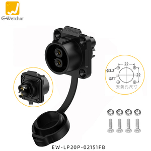 Водонепроницаемый авиационный разъем LP20 M20, <span class=keywords><strong>25</strong></span>А, IP67, 500В, быстроразъемный, с винтовым креплением, 2/3/4-контактный, пластиковый, без пайки - Product Image 4