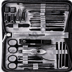 Kit de soin des ongles écologique, imperméable, réutilisable et personnalisable, 32 pièces, ensemble de manucure professionnel, coupe-ongles - Product Image 1