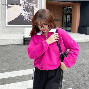 Sudadera Retro de Algodón con Media Cremallera para Mujer Tallas Grandes Happy Hat, Ajuste Holgado N7848 - Product Image 5