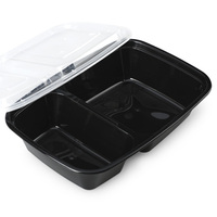 Emballage alimentaire à emporter personnalisable, contenants alimentaires micro-ondables à 2 compartiments, boîte à lunch en plastique jetable