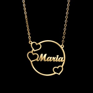 Collana da Donna Personalizzata con <span class=keywords><strong>Nome</strong></span> e <span class=keywords><strong>Fiore</strong></span>, in Acciaio Inossidabile Placcato Oro 18K, Catena Romantica con Incastonatura a Griffe, per Regali di Anniversario e Compleanno - Product Image 4